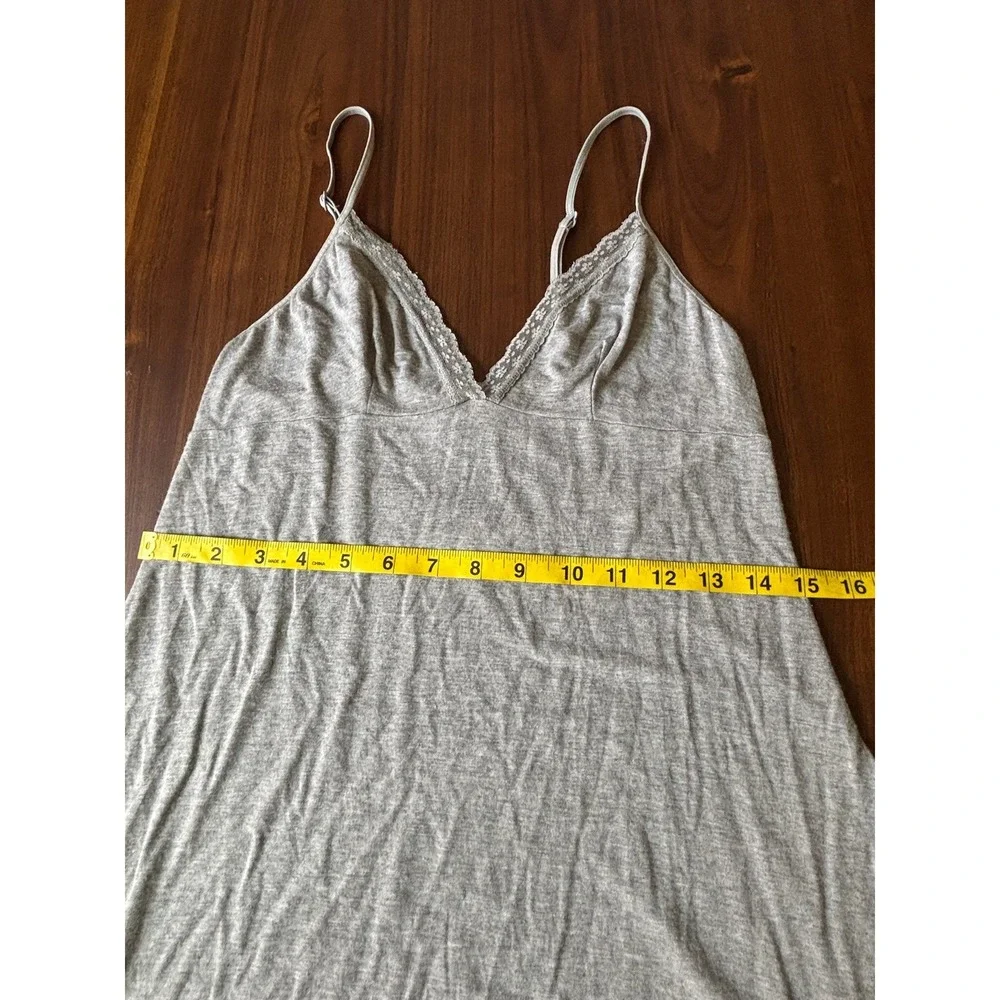 Lace Trim Victoria's Secret Angels Nightgown Ruffle Hem Chemise S Grey Vintage